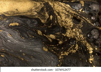 Marble Abstract Acrylic Background. Nature Marbling Artwork Texture. Golden Glitter