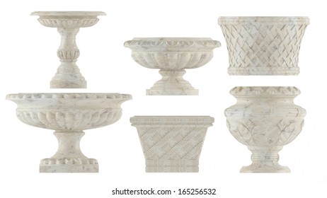 Marble Architectural Decorative Element Vase Various Stock Illustration ...