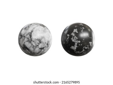 Marble Black White Ball Isolated On Stock Illustration 2165279895 ...