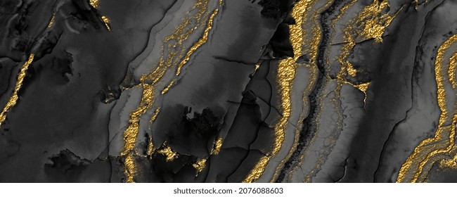 Marble With Golden Veins ,Black Marbel Natural Pattern For Background, Abstract Black White And Gold, Black And Yellow Marble, Hi Gloss Marble Stone Texture Of Digital Wall Tiles Design.