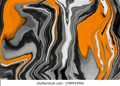 Marble ink colorful. gray, orange marble pattern texture abstract background. can be used for background or wallpaper