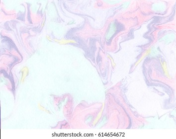 Marble ink texture. Pastel pink and mint turquoise abstract flow design beautiful DIY texture paper. Hi res natural suminagashi marbled traditional paper. Holographic modern minimal style