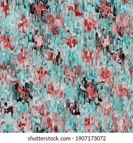 Marbled Grunge Blotch Drip Pattern Background. Worn Turquoise Blue Red Grunge Abstract Repeat. Book End Paper Seamless Tile Material. Decorative Italian Digital Marbled Distressed Blur All Over Print.