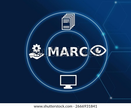 MARC acronym. Machine Readable Cataloging, a standard for bibliographic data.