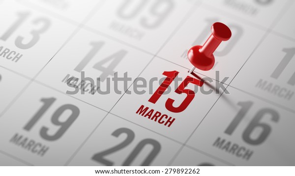 March 15 Written On Calendar Remind Stock Illustration 279892262