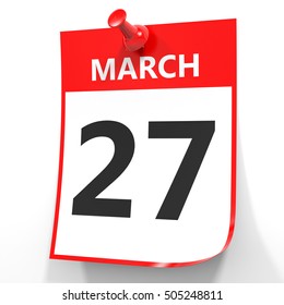 April 27 Calendar On White Background Stock Illustration 507757231