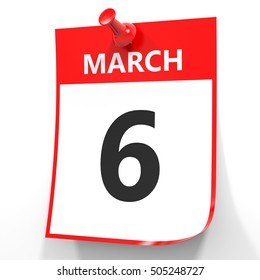 March 6 Calendar On White Background Stock Illustration 505248727 ...