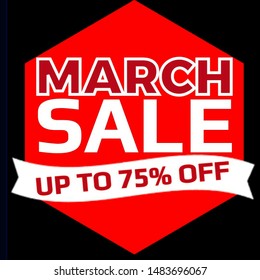 March Sale. Sale Banner And Billboard.