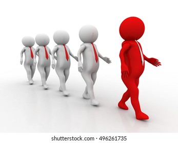 Marching 3d People Leader Stock Illustration 496261735 | Shutterstock