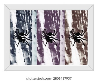Marco photography tiny spider digital pop art  background - artistic for premium background, contemporary poster design, cover , album , gallery  , backdrop 