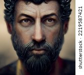Marcus Aurelius Roman emperor, 3D illustration