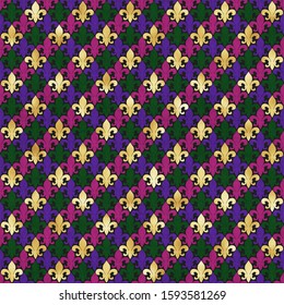 Mardi Gras Seamless Pattern - Festive repeating pattern design for Mardi Gras