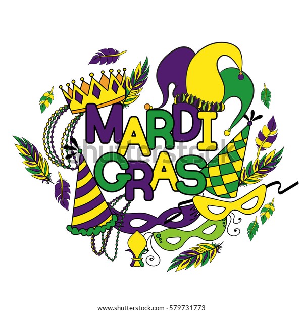 Mardi Gras Shrove Tuesday Colorful Background Stock Illustration 579731773