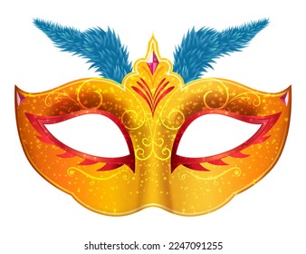 Mardi Gras Venetian handmade carnival mask for masquerade party. Illustration - Powered by Shutterstock