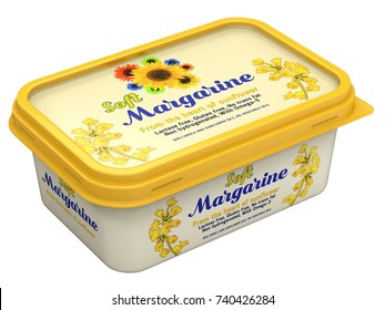 Margarine box with abstract design isolated on white background - 3D illustration