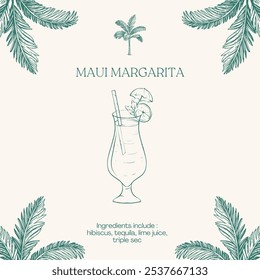 Margarita cocktail menu sign for any event you want to customize - Powered by Shutterstock