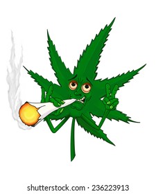 Marijuana Leaf Character Stock Illustration 236223913 