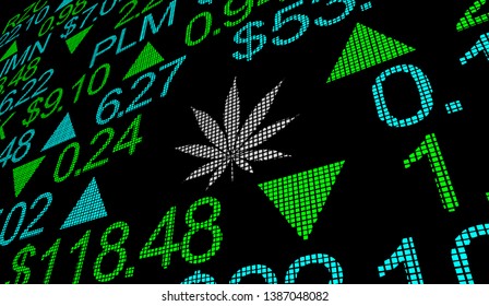 Marijuana Pot Weed Cannabis Stock Company Business Market 3d Illustration