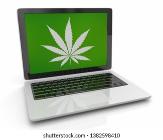 Marijuana Weed Pot Cannabis Task Laptop Computer Buy Online 3d Illustration