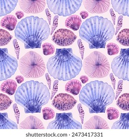 Marine seamless pattern animals