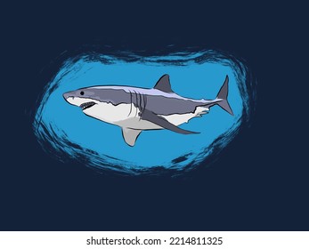 Mark Steward Illustrations Shark Painting