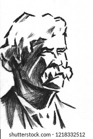 Mark Twain, A Hand Drawn Portrait