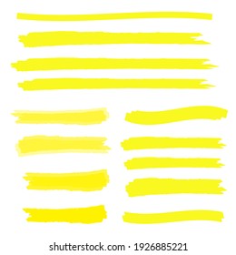 Marker Marks. Yellow Marker Text Selection