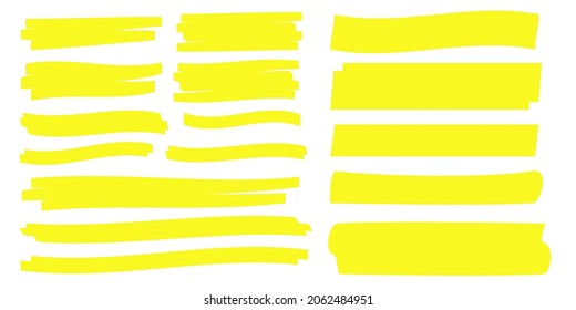 Marker marks. Yellow marker text selection