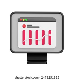 market analytics graph 3D icon