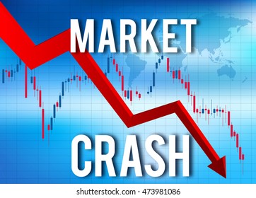 Market Crash Economic And  Financial Collapse . Economic Meltdown. Financial Bubble Burst.  