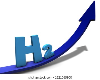 Market Gain Hydrogen 3d rendered