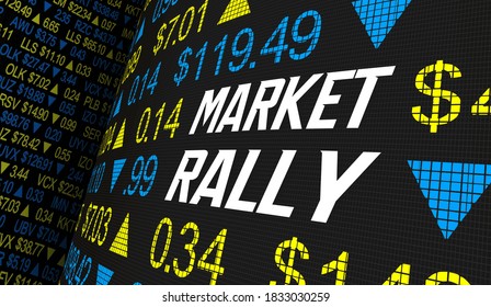 Market Rally Stock Share Prices Increase Higher Wave Trend 3d Illustration