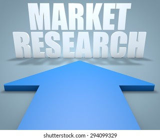 Market Research 3d Render Concept Blue Stock Illustration 294099329 