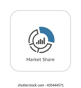 Market Share Icon. Business Concept. Flat Design. Isolated Illustration.
