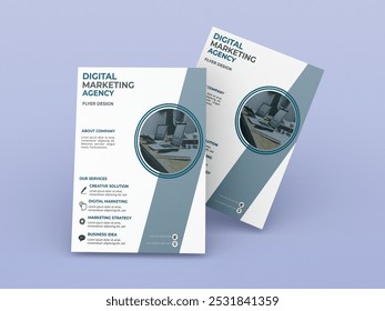 Marketing Agency Template, Digital Marketing Agency Flyer, Creative Marketing, Promotional Agency, Business Flyer Design, Brochure, Corporate, Professional, Print Template, Stationary, Flyer Template - Powered by Shutterstock