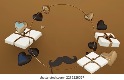 Marketing for men's products in modern and luxury style on a dark chocolate background with space for inserting advertisements or sales promotions and mannequins for men's fashion shirts. 3d render - Powered by Shutterstock