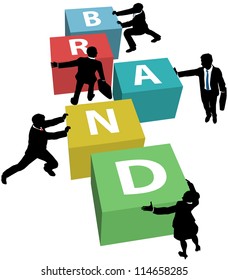 Marketing People Team Up And Cooperate To Build Brand Identity Plan