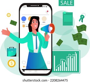 Marketing Strategies. Sales Promotion Activities, Customer Support And Advertising. Sales Representative, Consultative Selling, Cold Calling Metaphors. Vector Isolated Concept Metaphor Illustrations.