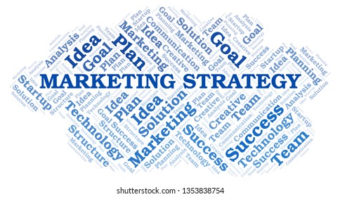 Marketing Strategy Word Cloud Stock Illustration 1353838754 