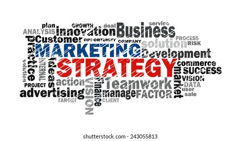 Marketing Strategy Word Cloud Related Tags Stock Illustration 243055813 ...