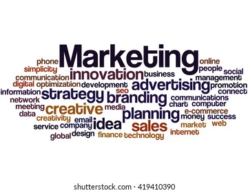 Marketing Word Cloud Concept On White Stock Illustration 419410390 ...