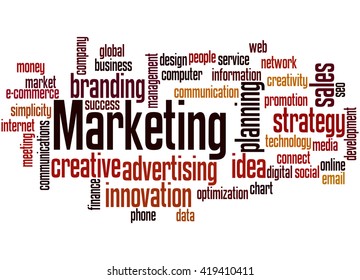 Marketing Word Cloud Concept On White Stock Illustration 419410411 ...