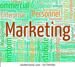 Marketing Word Meaning Wordclouds Selling Markets Stock Illustration ...