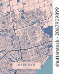 Markham - Canada Breezy City Map is one of the coolest city map designs for you. This is a print-ready graphic. Use for Printable products.