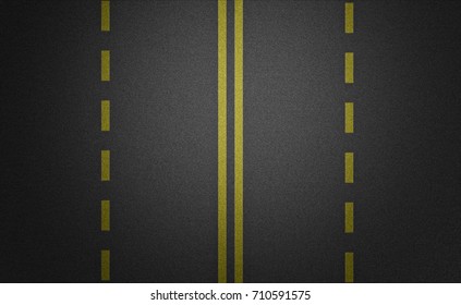 markings on the road 3D rendering 3D illustration