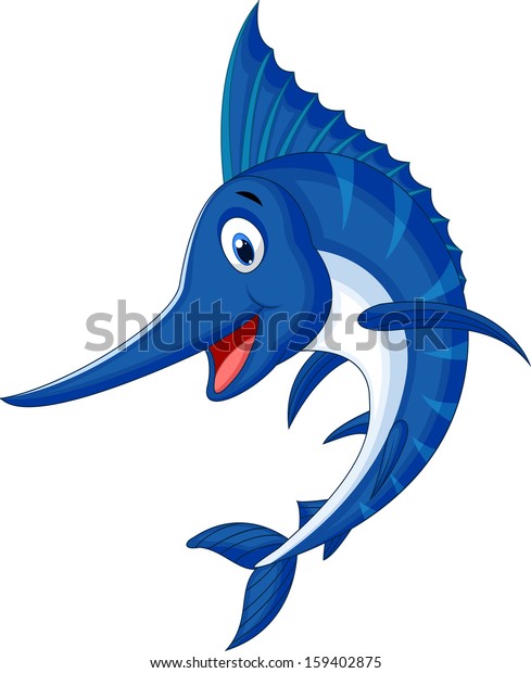 Marlin Fish Cartoon のイラスト素材