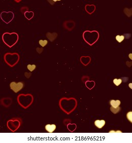 Maroon Wallpaper With Red And Yellow Love Design 