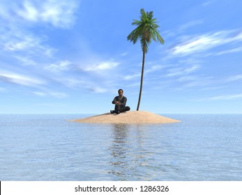 Marooned - Man On A Desert Island