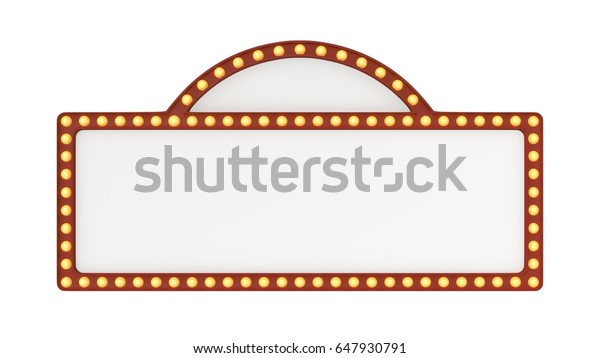 Marquee Light Board Sign Retro On Stock Illustration 647930791