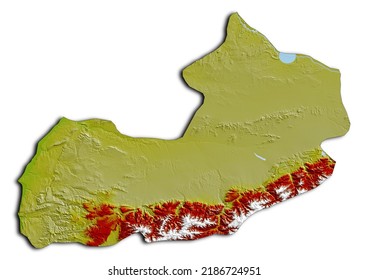 Marrakech Tensift Al Haouz Marrakesh Tensift El Haouz Morocco Map, Shaded Relief Map Of Marrakech Tensift Al Haouz Marrakesh Tensift El Haouz Morocco. 3D Render Physical Map.